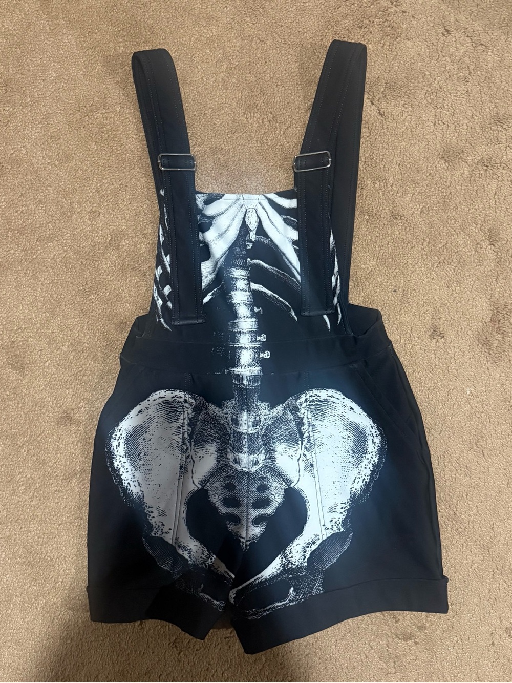 Blackmilk Skeleton Print Suspender Shorts